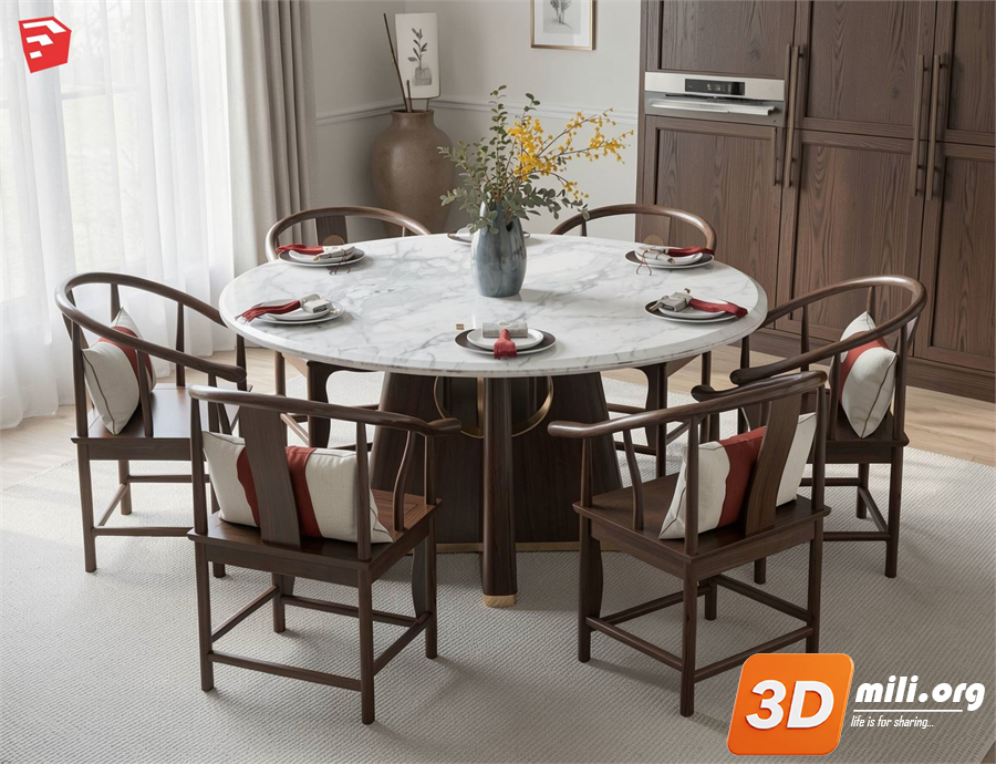 Dining Table Set Skp Files